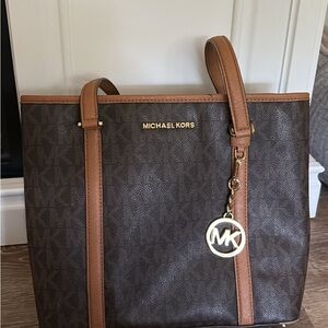 Michael Kors Dark Brown and Tan Tote